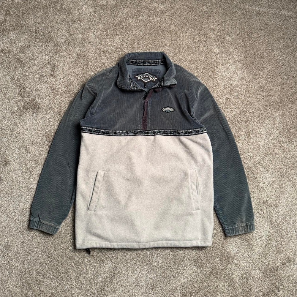 VINTAGE CHANDA CORDUROY COLOUR BLOCK FLEECE QUARTER ZIP